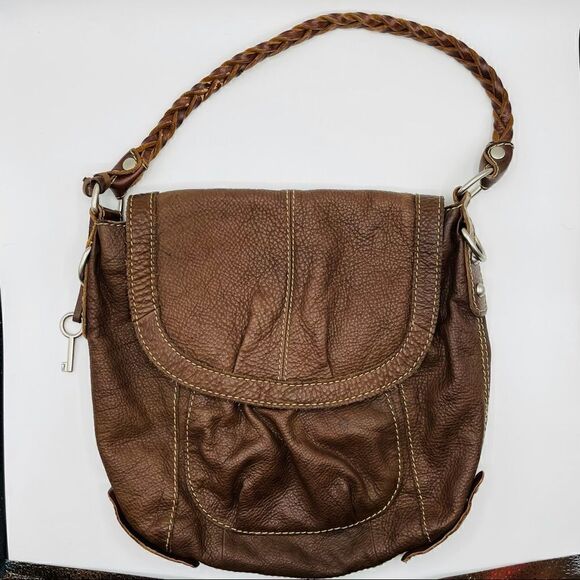 Vintage Fossil Leather Shoulder Bag - Picture 1 of 9